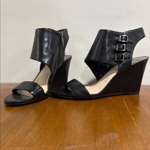 Vince Camino Black Wedge Sandals